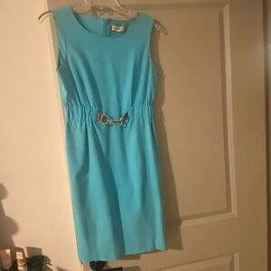 Calvin Klein Turquoise Midi Dress with Belt